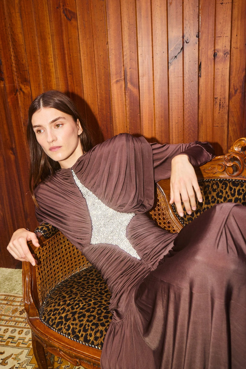 SILVIO RUCHED MIDI DRESS