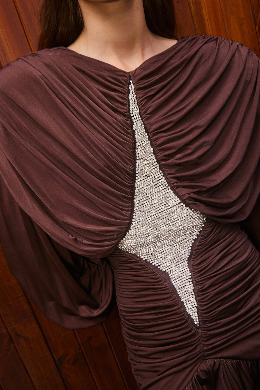 SILVIO RUCHED MIDI DRESS