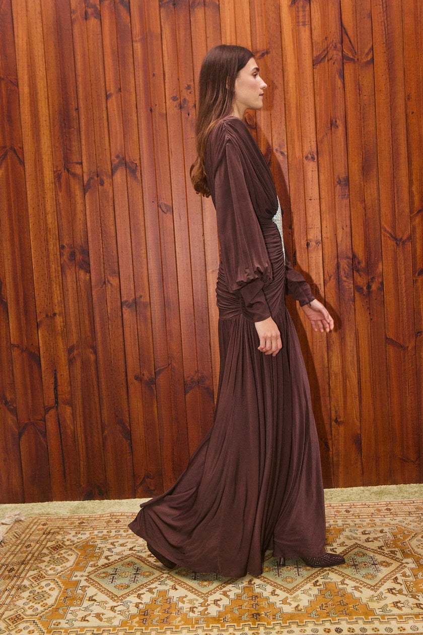 SILVIO RUCHED MIDI DRESS