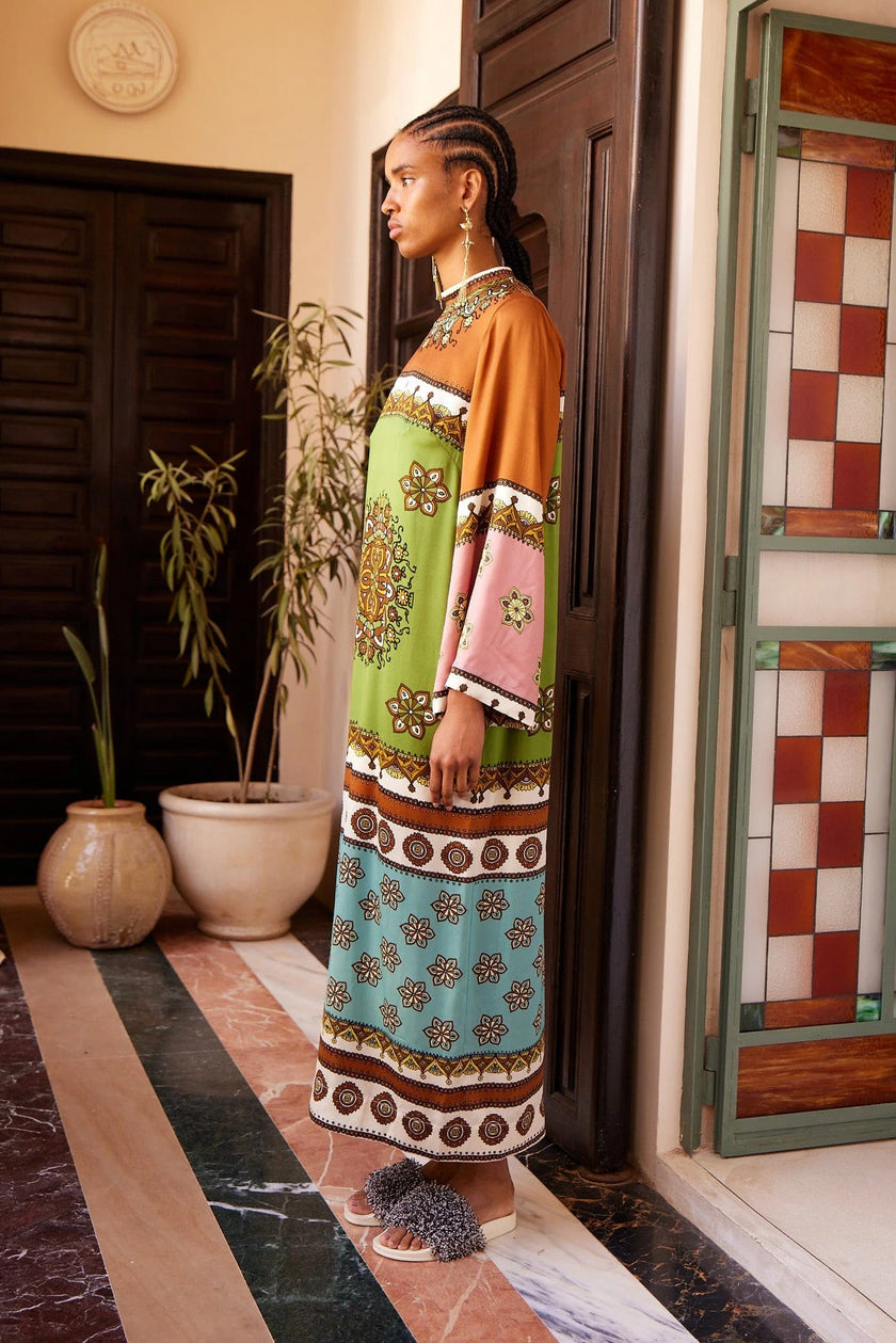 CONTINA SILK MIDI DRESS