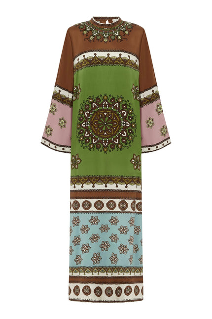 CONTINA SILK MIDI DRESS