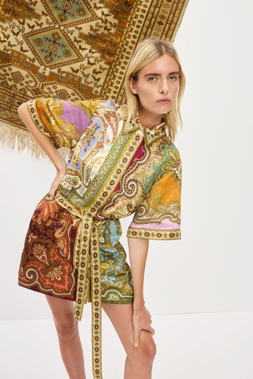 CLEMENZA SPLICED MINI DRESS