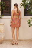 DUSTY EMBROIDERED MINI DRESS