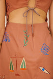 DUSTY EMBROIDERED MINI DRESS