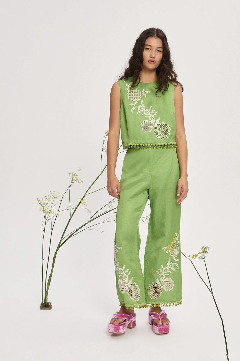 LUISA EMBROIDERED PANT
