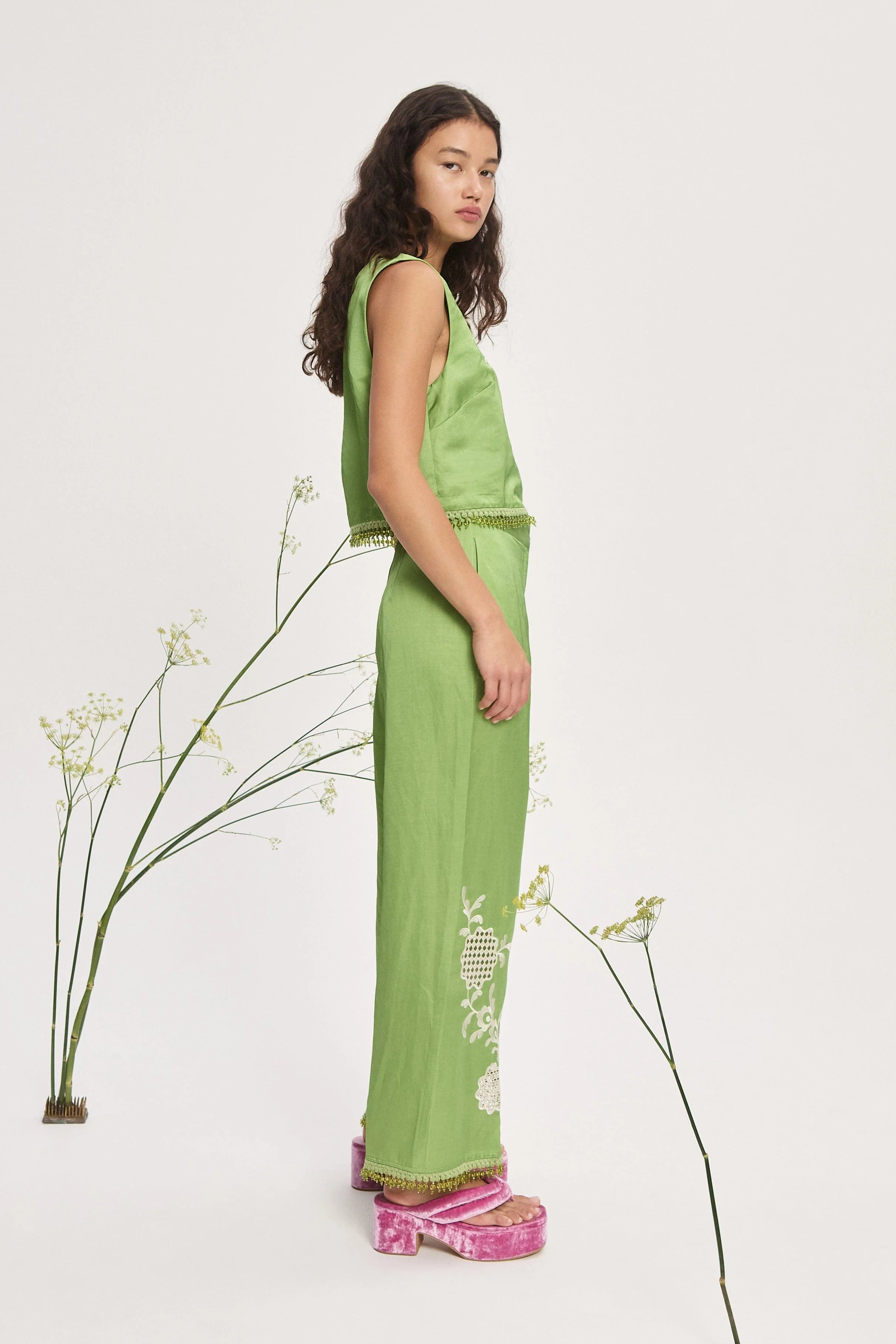 LUISA EMBROIDERED PANT