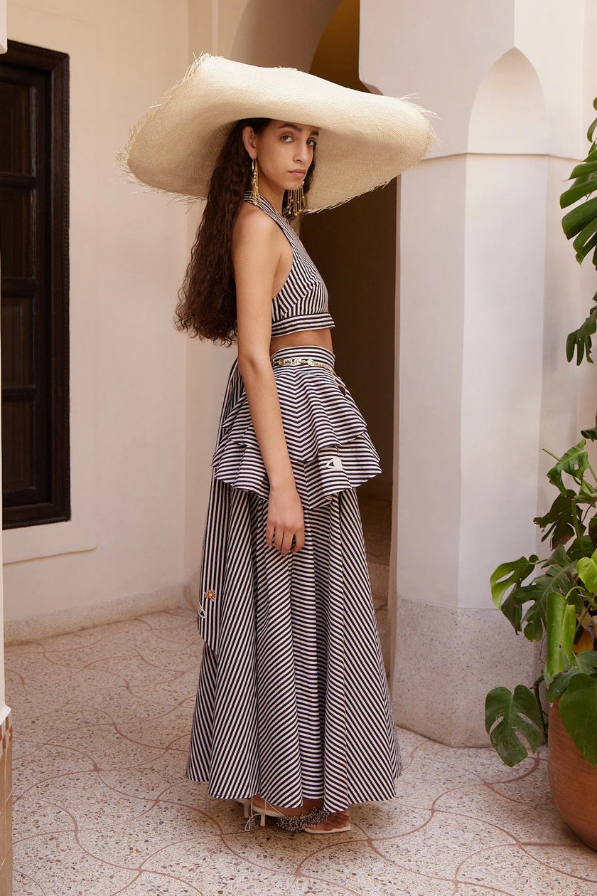 SIROCCO EMBROIDERED HALTER TOP