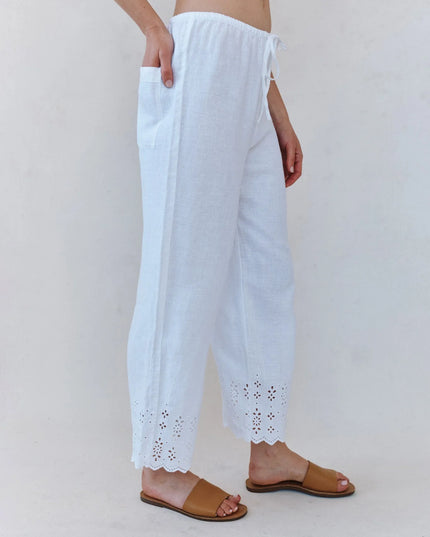 BEACH CROP WITH EMBROIDERED HEM