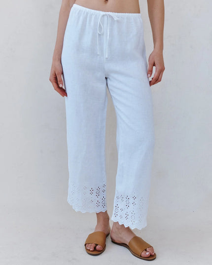BEACH CROP WITH EMBROIDERED HEM