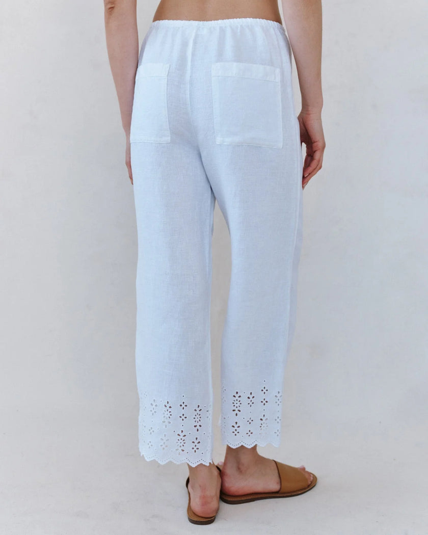 BEACH CROP WITH EMBROIDERED HEM