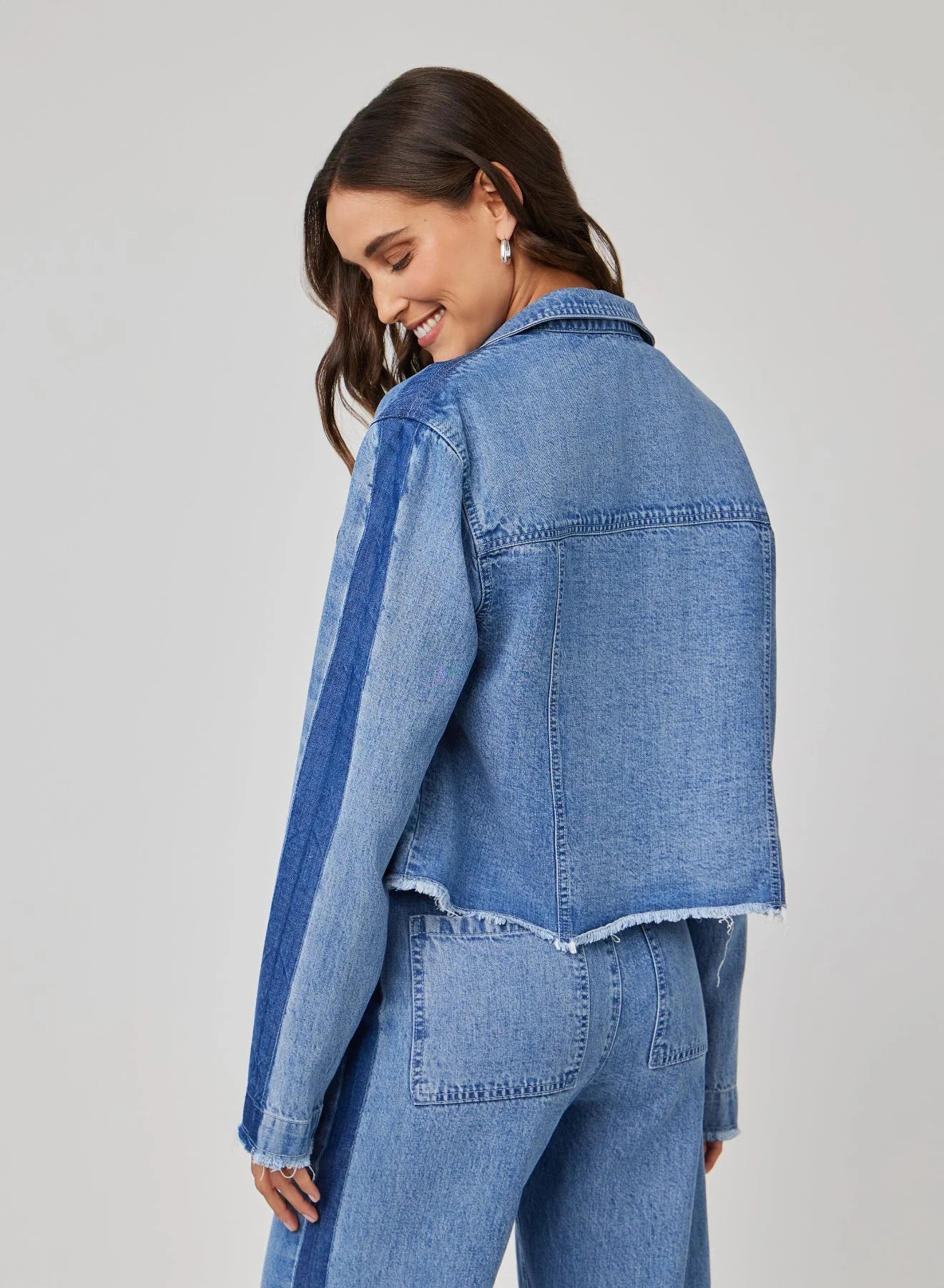 BILLIE TACKED SLEEVE DENIM JACKET