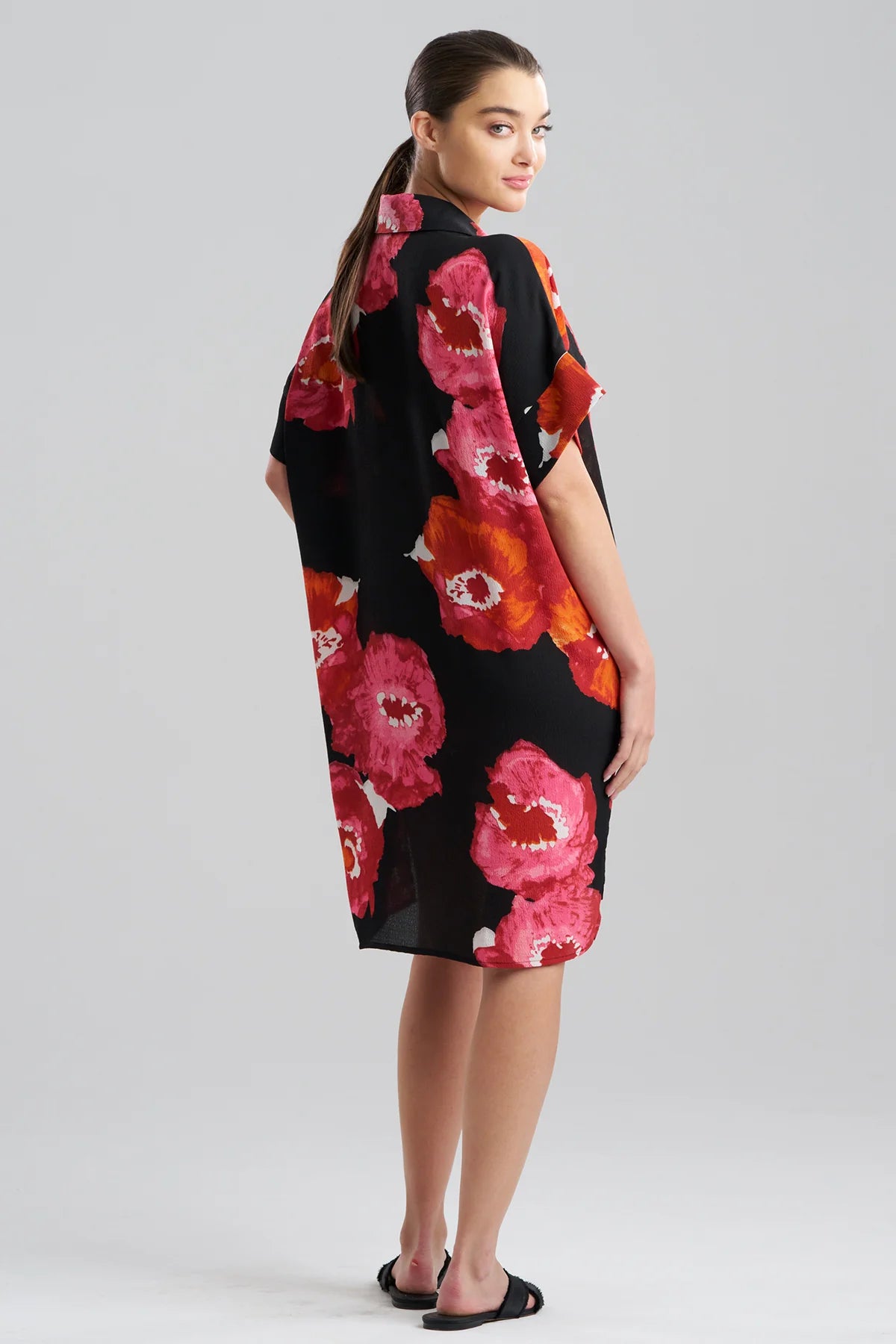 BOLD POPPY CRINKLE DOLMAN SHIRTDRESS