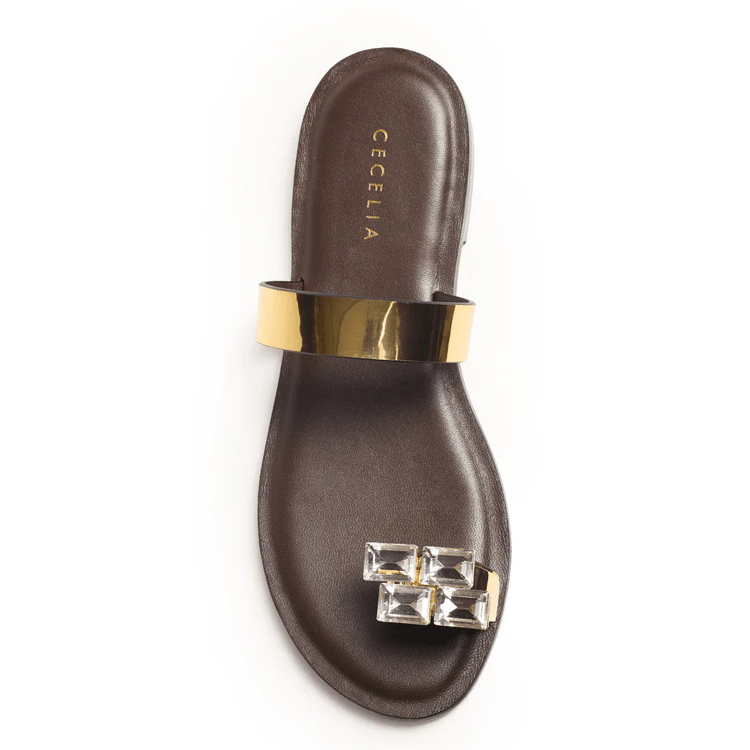 DEMI GOLD METALLIC ON BROWN