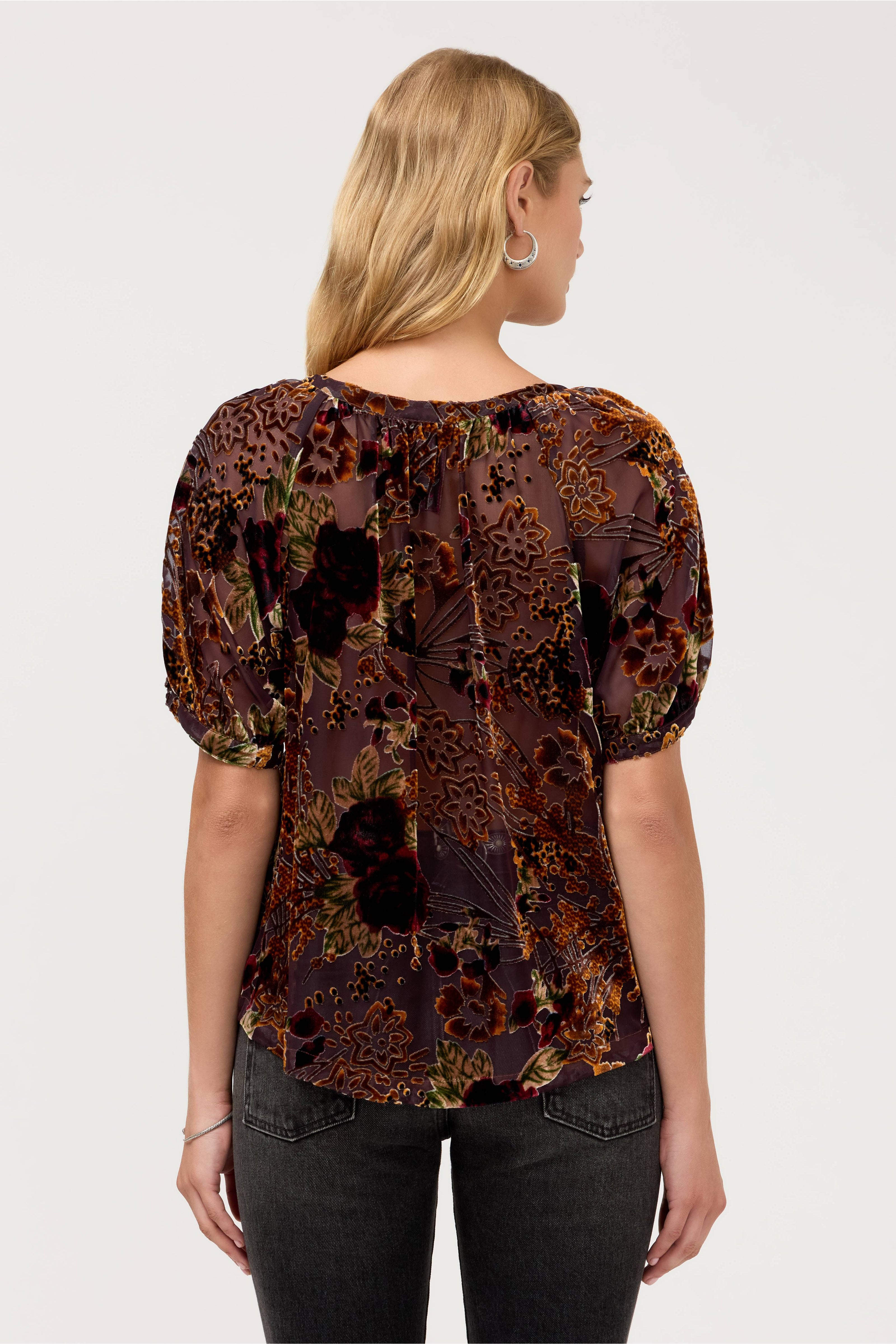 AVAH BUTTON DOWN SHIRT IN JOANNA BURNOUT