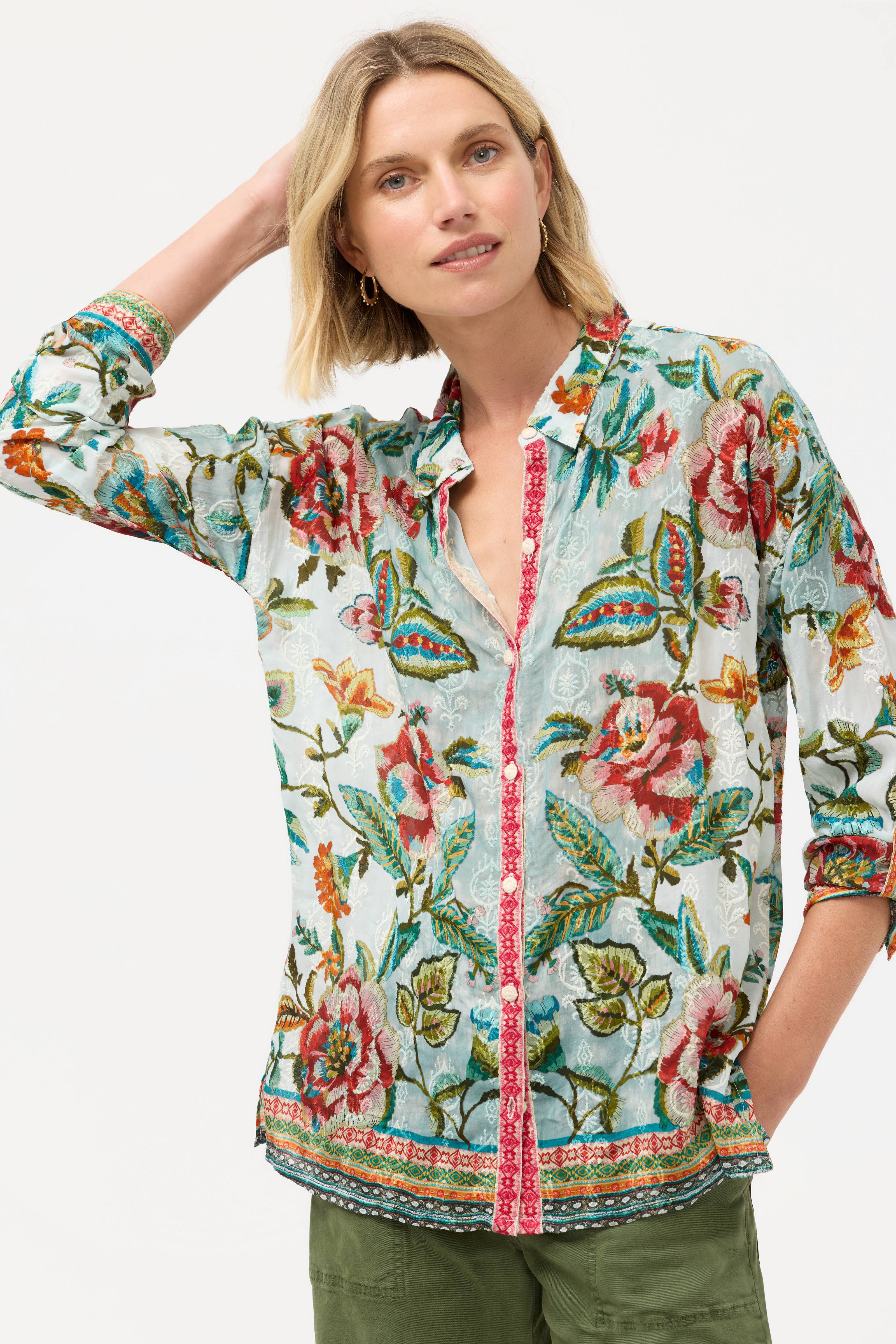 THE AUDREY BUTTON UP SHIRT IN GILLIAN