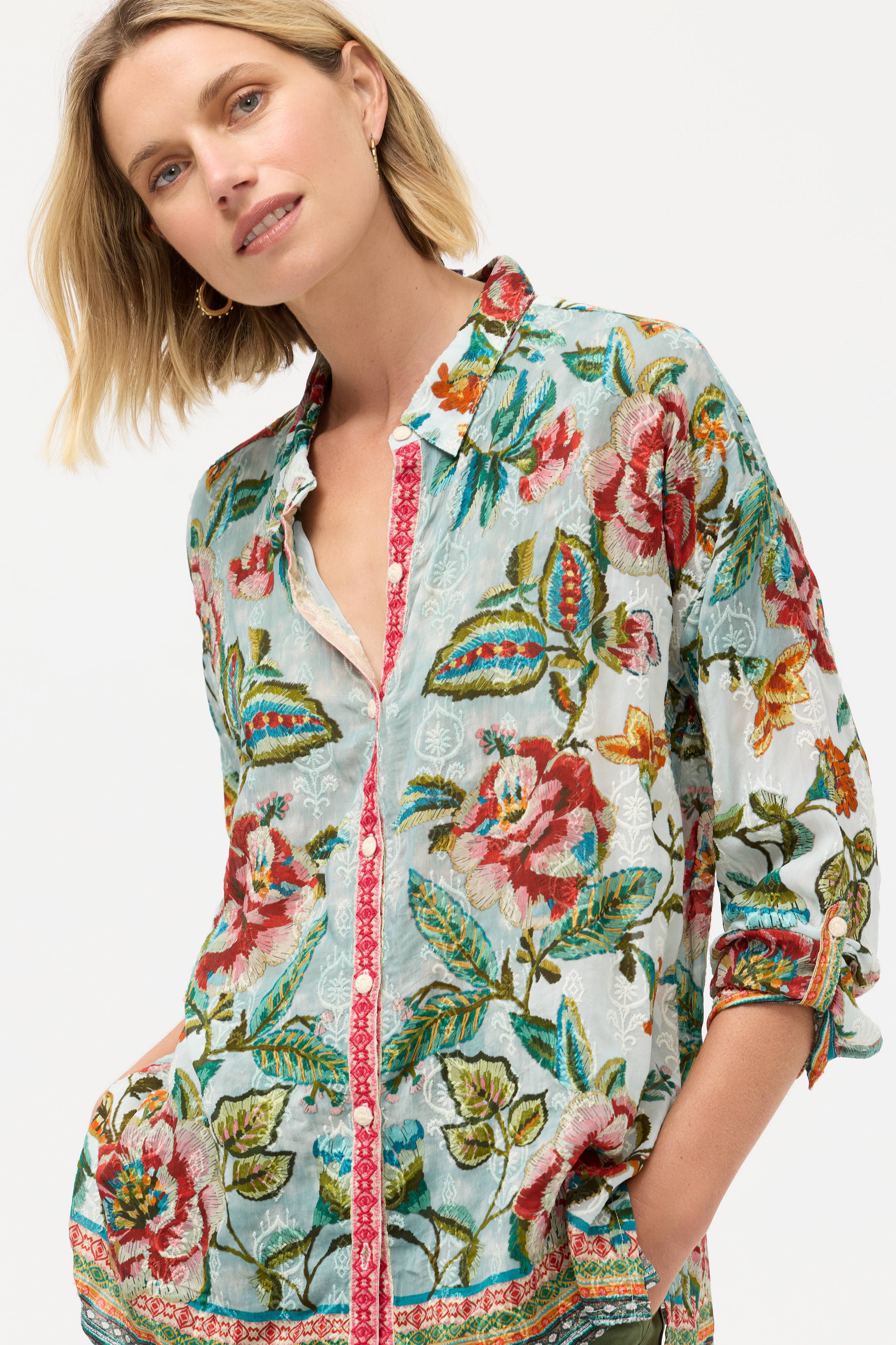 THE AUDREY BUTTON UP SHIRT IN GILLIAN