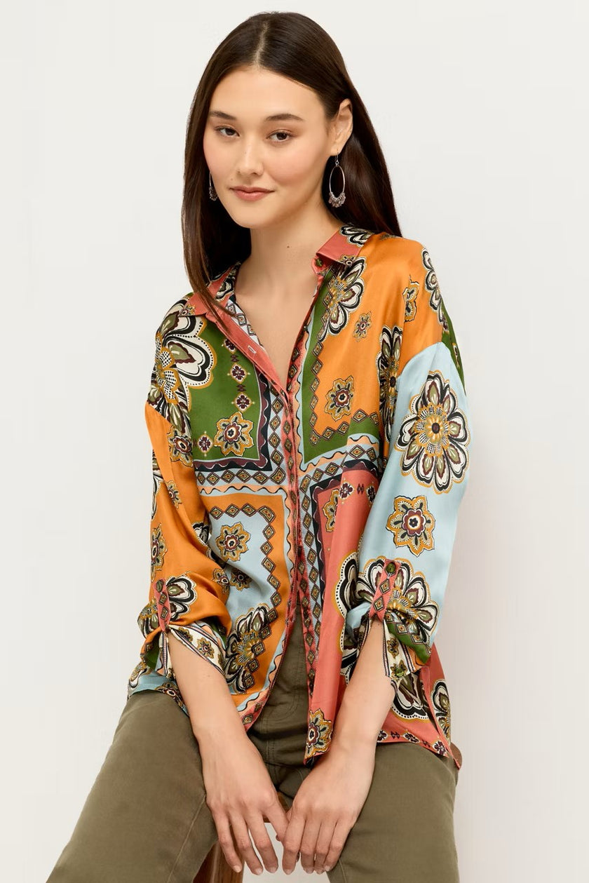 THE AUDREY BUTTON UP SHIRT WITH HIDDEN PLACKET