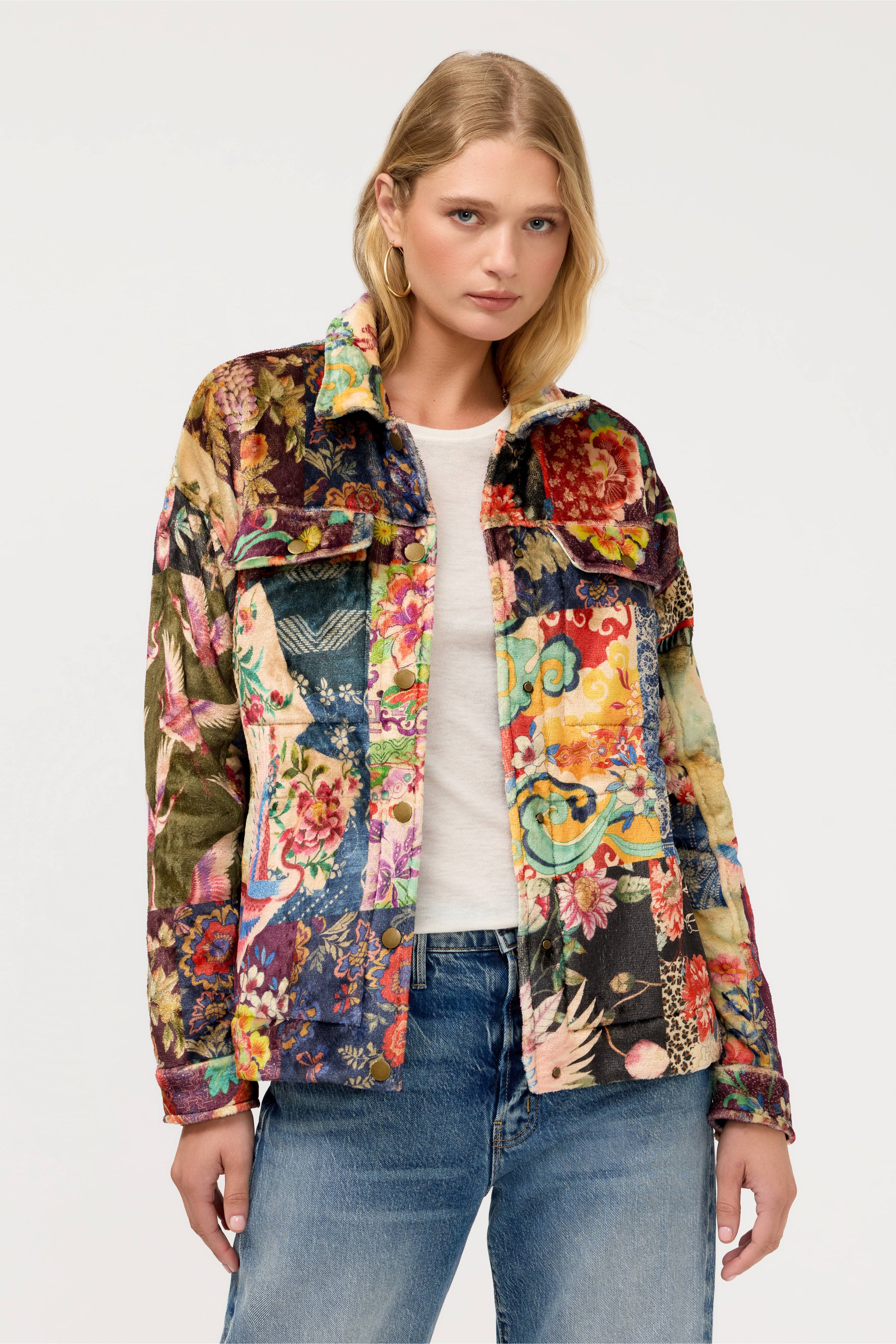 AMELIE SHERPA TRUCKER JACKET IN FABIANA SCARF
