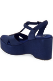 DOMIEL SUEDE T STRAP PLATFORM SANDALS