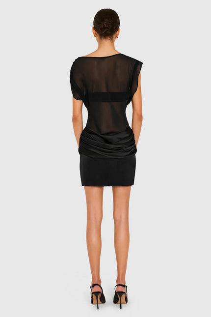 OLANDRIA MINI DRESS IN BLACK