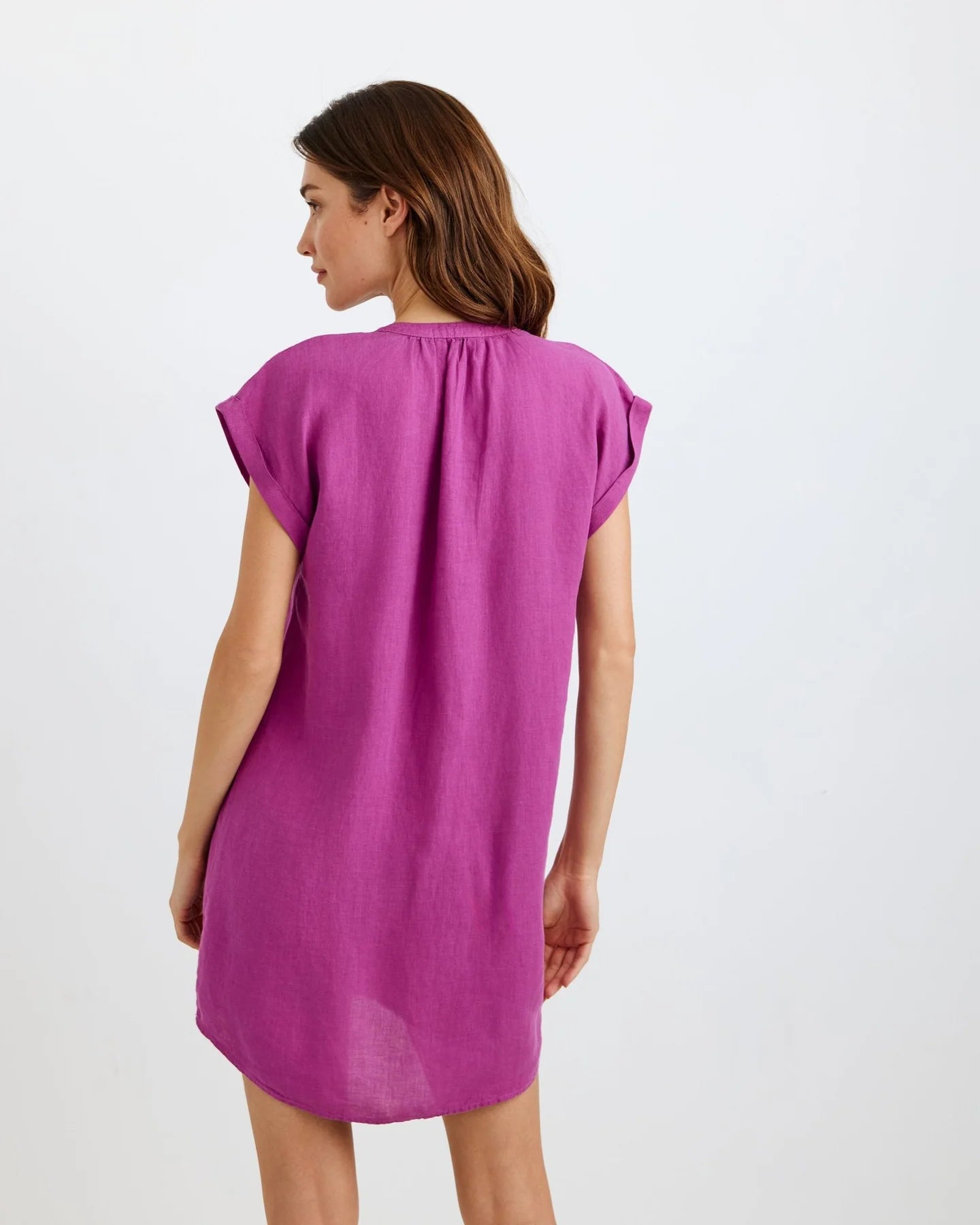 CAP SLEEVE HENLEY DRESS