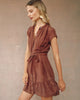 CAP SLEEVE RUFFLE HEM SHIRT DRESS