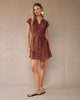 CAP SLEEVE RUFFLE HEM SHIRT DRESS