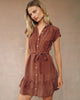 CAP SLEEVE RUFFLE HEM SHIRT DRESS