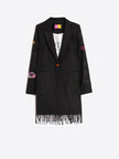 FLECOS GRAFFITI COAT WITH FRINGES