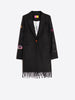 FLECOS GRAFFITI COAT WITH FRINGES