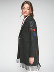 FLECOS GRAFFITI COAT WITH FRINGES