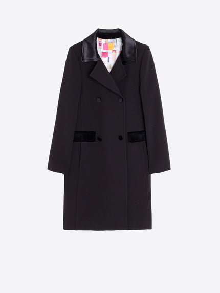 KATE VELVET DETAIL BACK BELT COAT