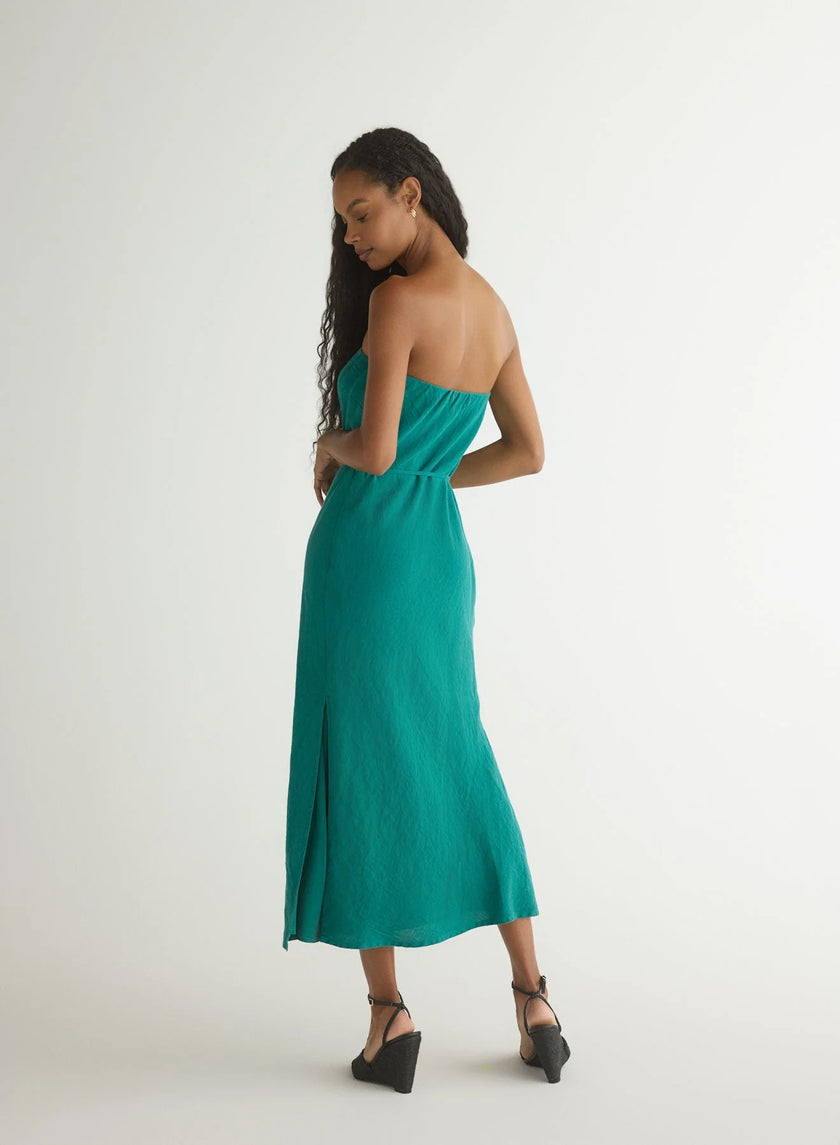STRAPLESS BIAS MAXI DRESS