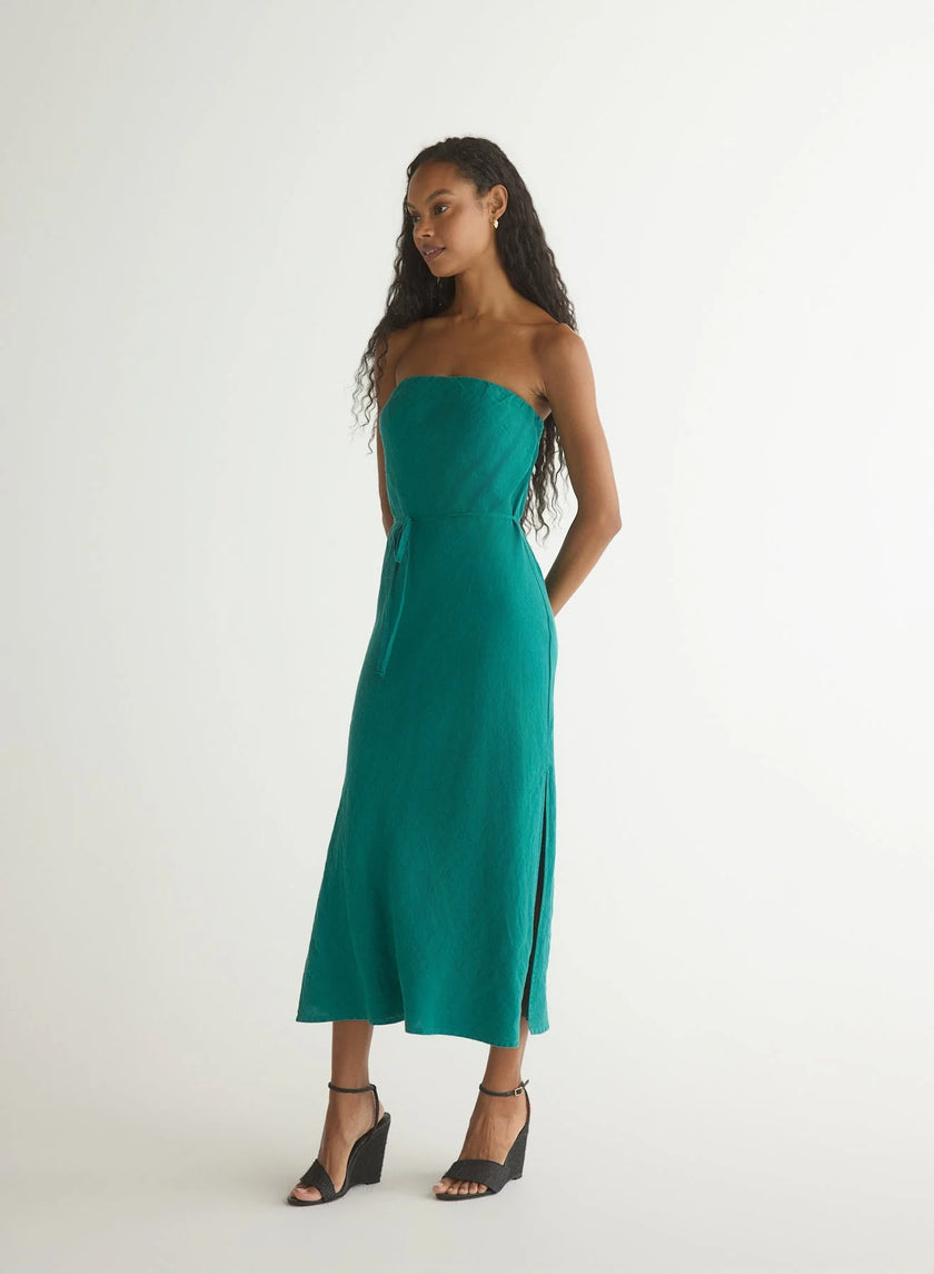 STRAPLESS BIAS MAXI DRESS