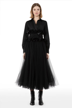 ELICIA TULLE DRESS WITH BELT