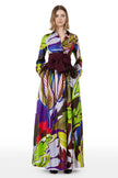 ELENAT LONG DRESS WITH PLUM BELT