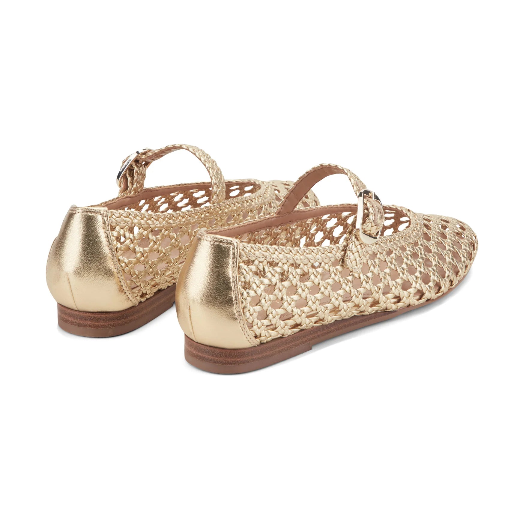 EVONNA WOVEN LEATHER MARY JANE BALLET FLAT