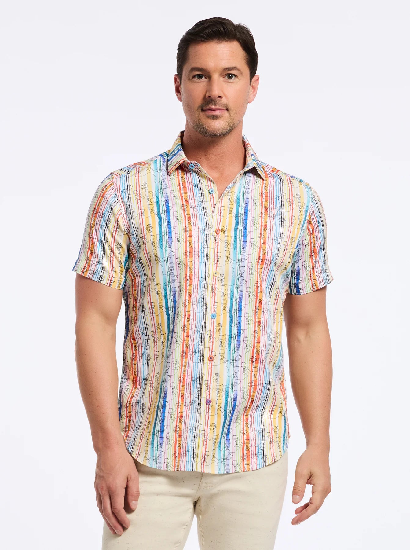 WALK THE LINE SHORT SLEEVE BUTTON DOWN SHIRT