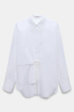 POPLIN POWER LONG SLEEVE BLOUSE WITH TUCK DETAL