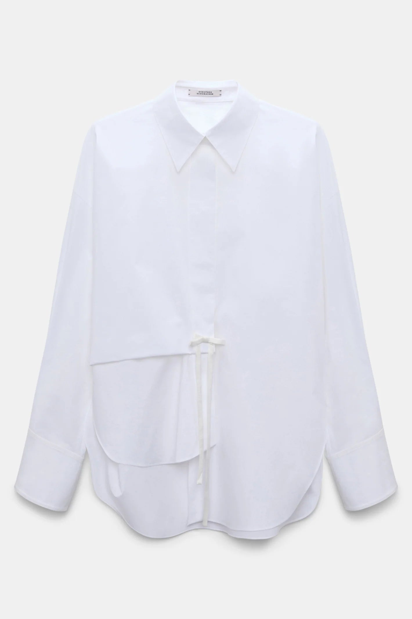 POPLIN POWER LONG SLEEVE BLOUSE WITH TUCK DETAL