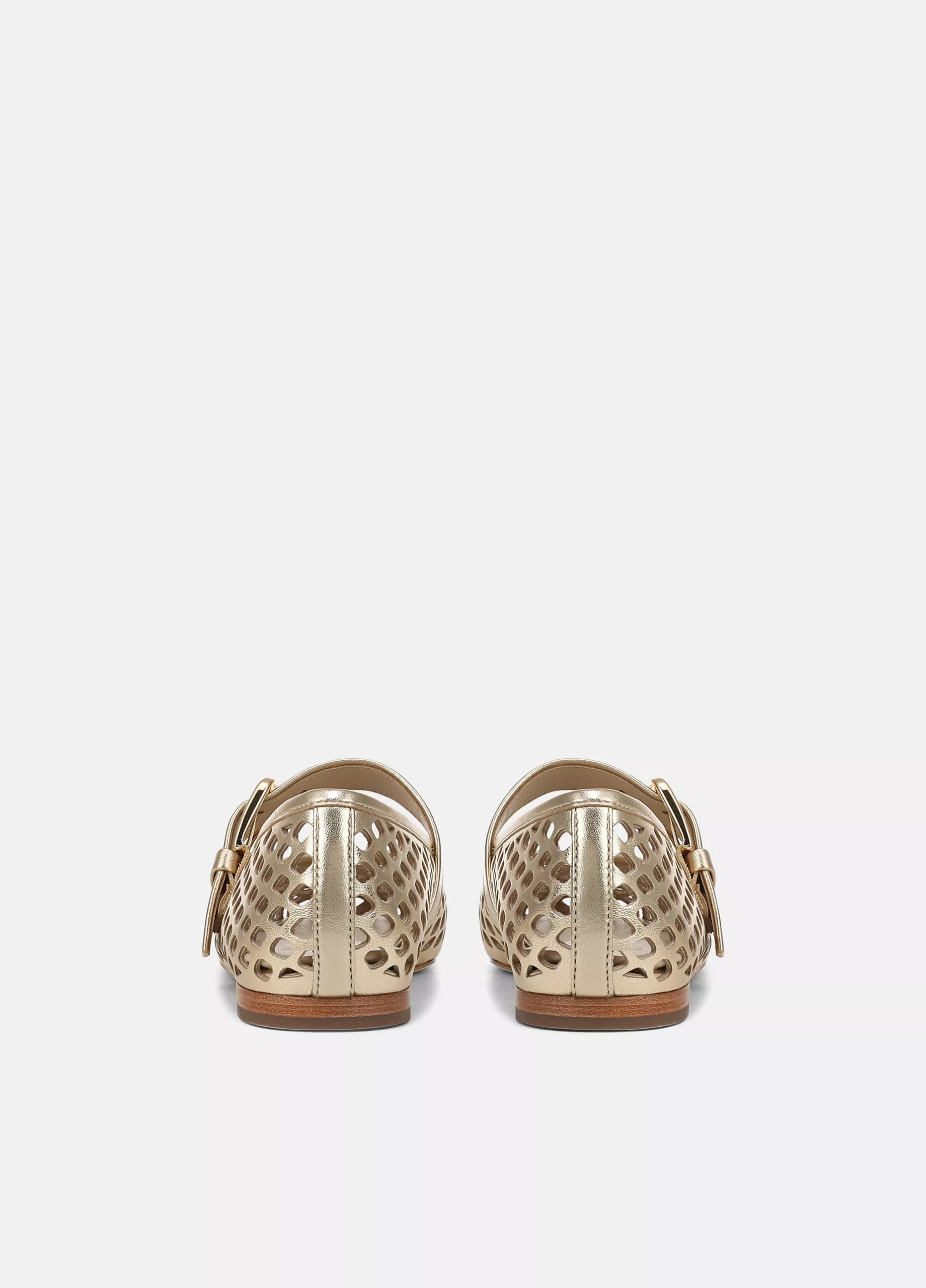 DANIELA PERFORATED LEATHER MARY JANE FLAT