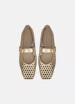 DANIELA PERFORATED LEATHER MARY JANE FLAT