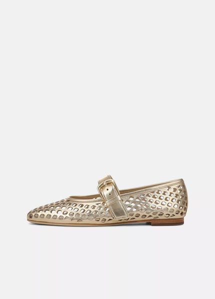 DANIELA PERFORATED LEATHER MARY JANE FLAT