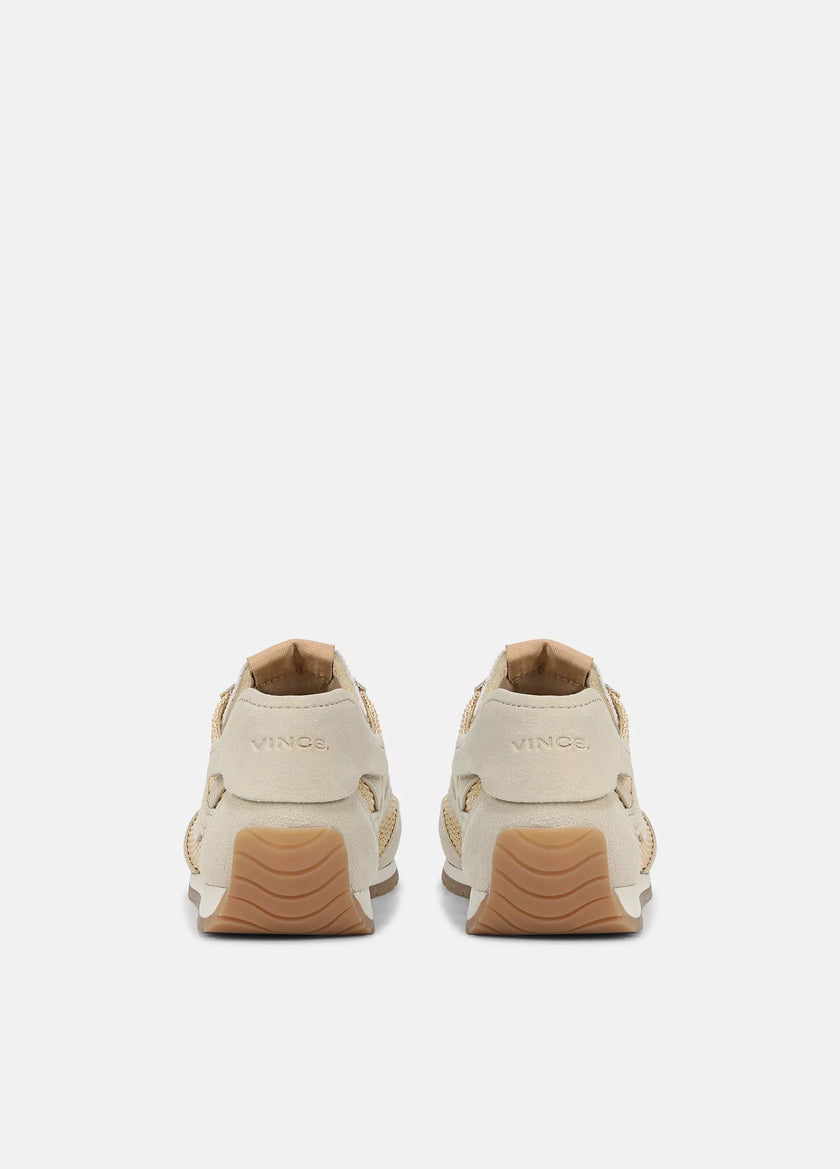 OASIS RAFFIA AND SUEDE RUNNER SNEAKER