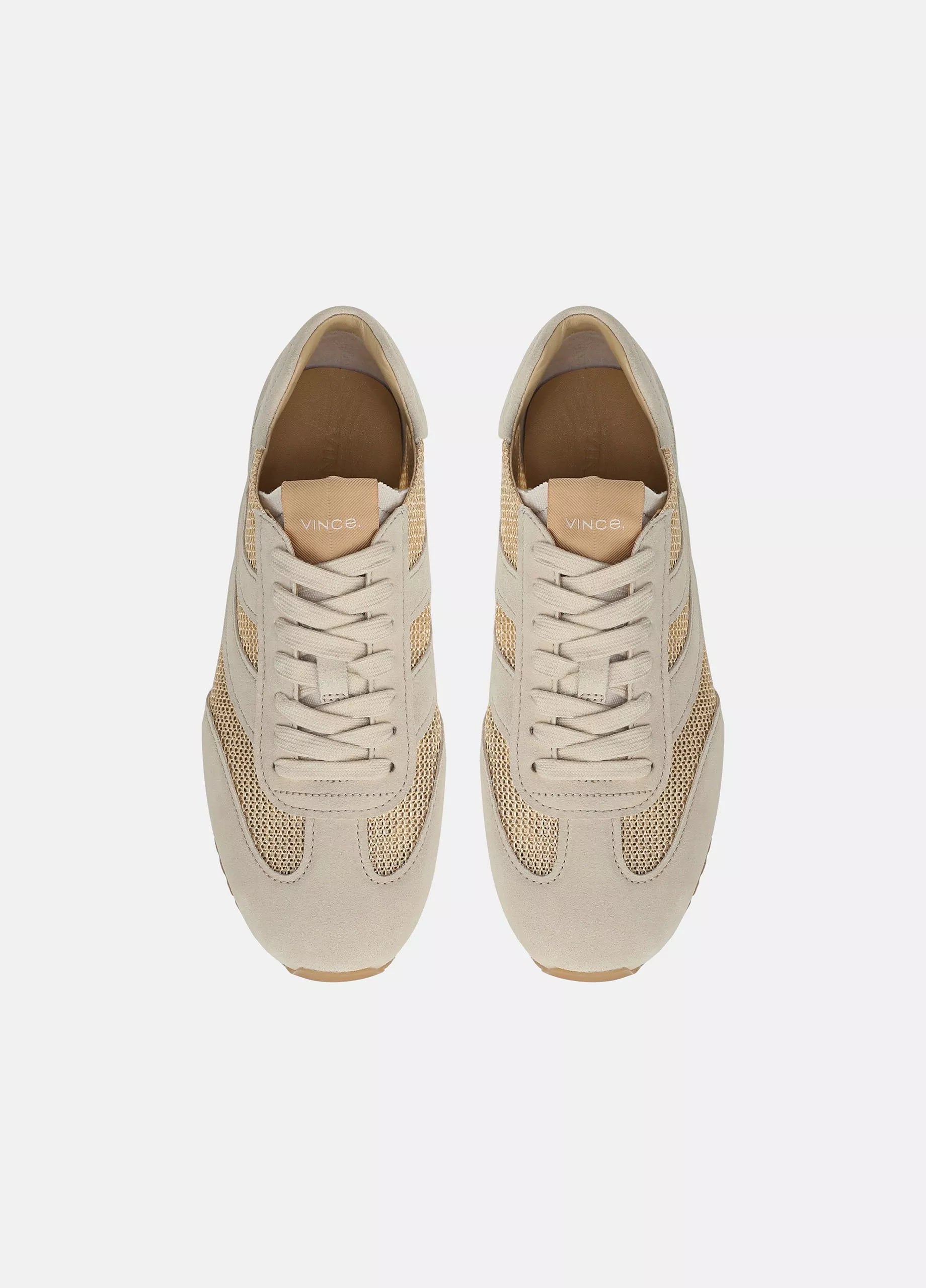 OASIS RAFFIA AND SUEDE RUNNER SNEAKER