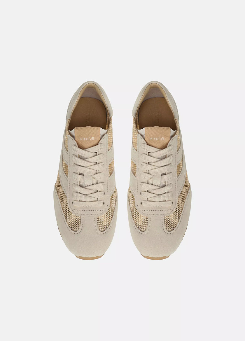 OASIS RAFFIA AND SUEDE RUNNER SNEAKER
