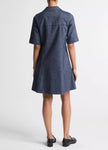 COTTON LINEN CHAMBRAY ALINE DRESS