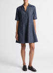 COTTON LINEN CHAMBRAY ALINE DRESS