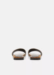 VALERIA LEATHER AND SUEDE SLIDE SANDAL