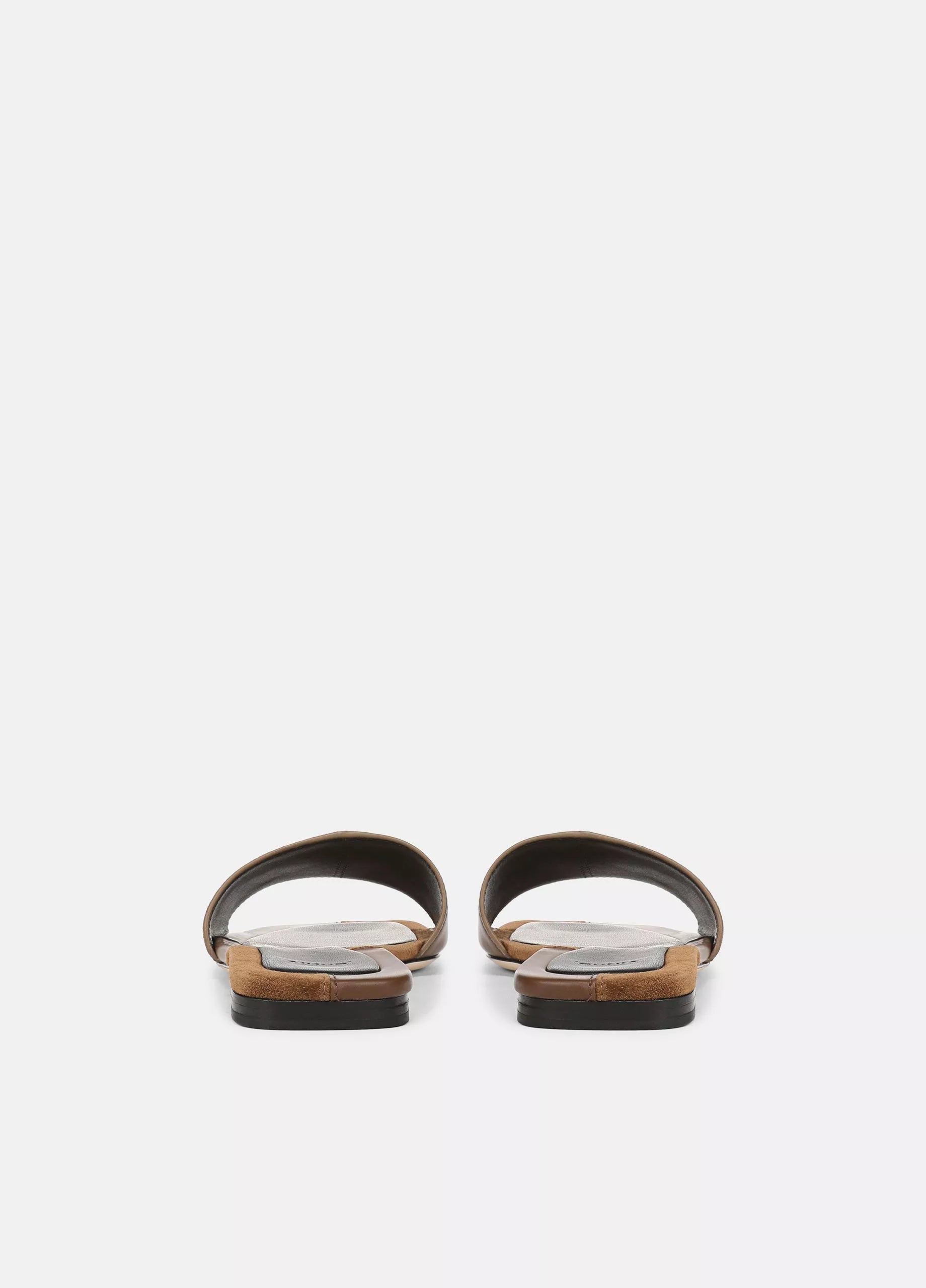 VALERIA LEATHER AND SUEDE SLIDE SANDAL
